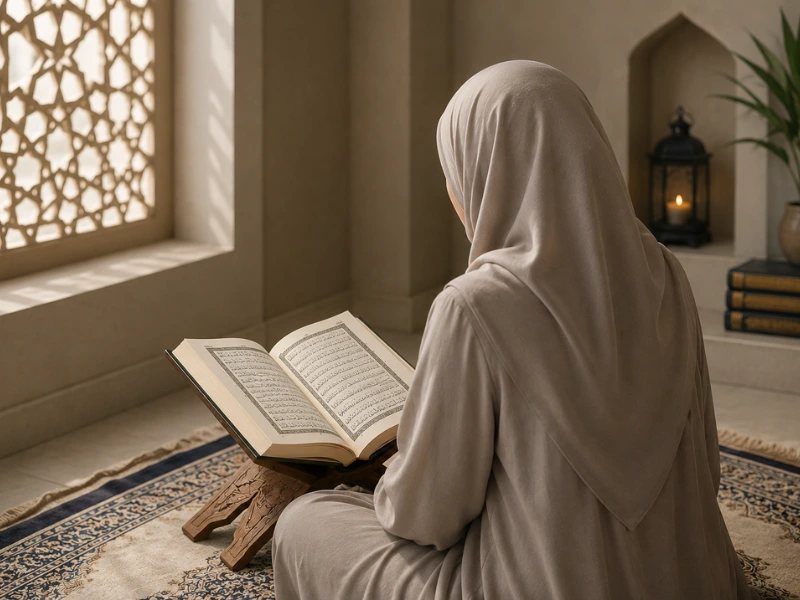 reading quran without hijab